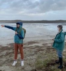 researchers discussing wind-tidal flat project