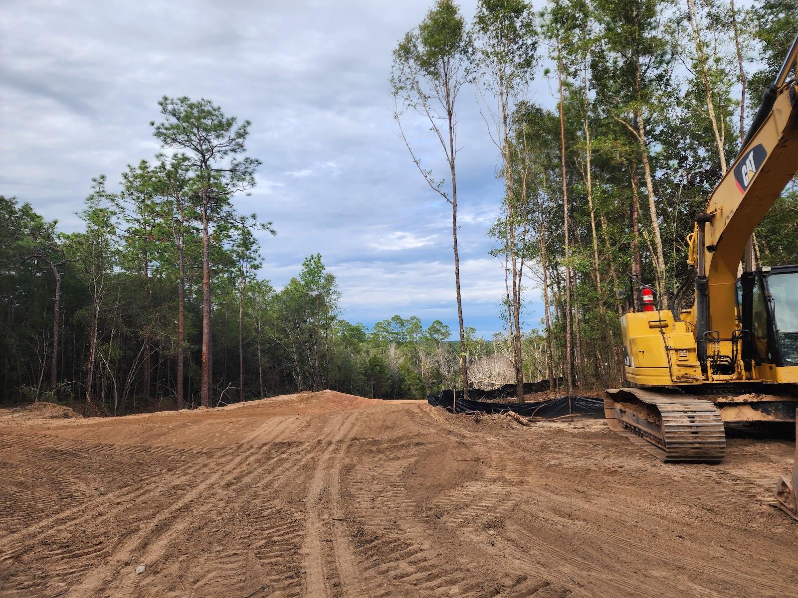 Construction equipment during Brock Gully restoration